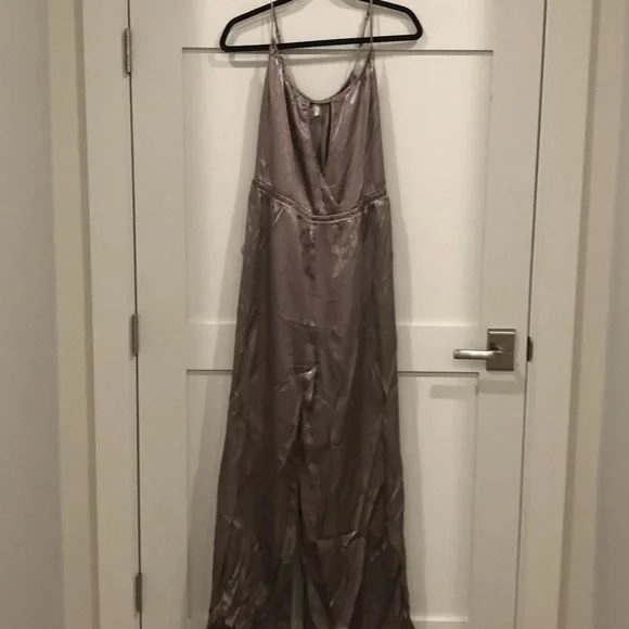 Free People Shimmering Champagne Jumpsuit